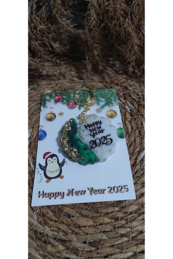 Yılbaşı Hediyesi-yeniyıl Hediyesi 4 Adet-hatıra Kartlı Epoksi Anahtarlık Seti