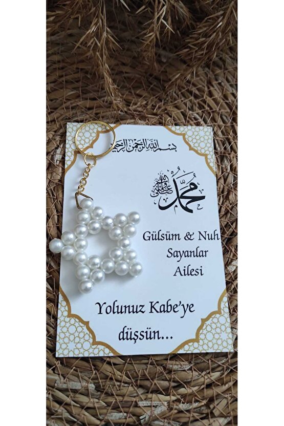 Kabe Hac Umre Incili Yıldız Anahtarlık 8 Adet