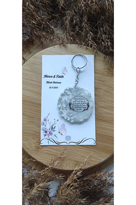 En Hayal Atölyem Epoksi Hediyelik Anahtarlık 10 Adet Özel Tasarım Nazar Ayeti Söz-nişan-nikah-kına
