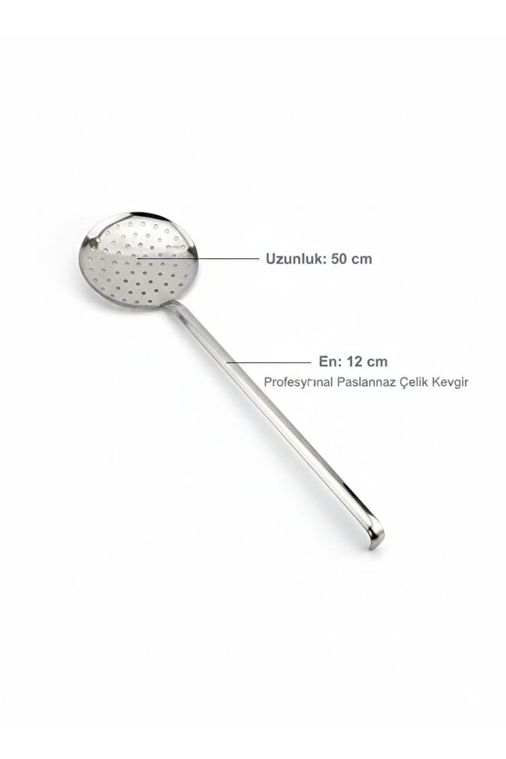 Paslanmaz Çelik Profesyonel Kevgir - 50 cm Endüstriyel Mutfak Servis Gereci 1810 304 (4)