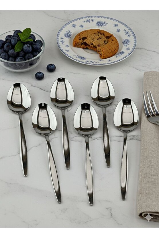 12 Parça 6 Kişilik Natural Sivri Yemek Kaşık & Yemek Çatalı