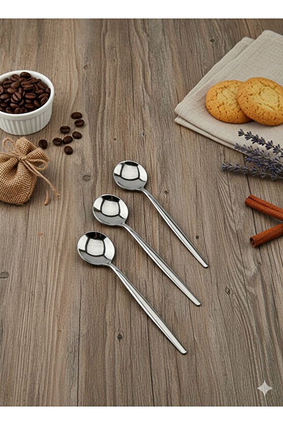 Round Yeni Nesil 6lı Çay Kaşığı Paslanmaz Çelik