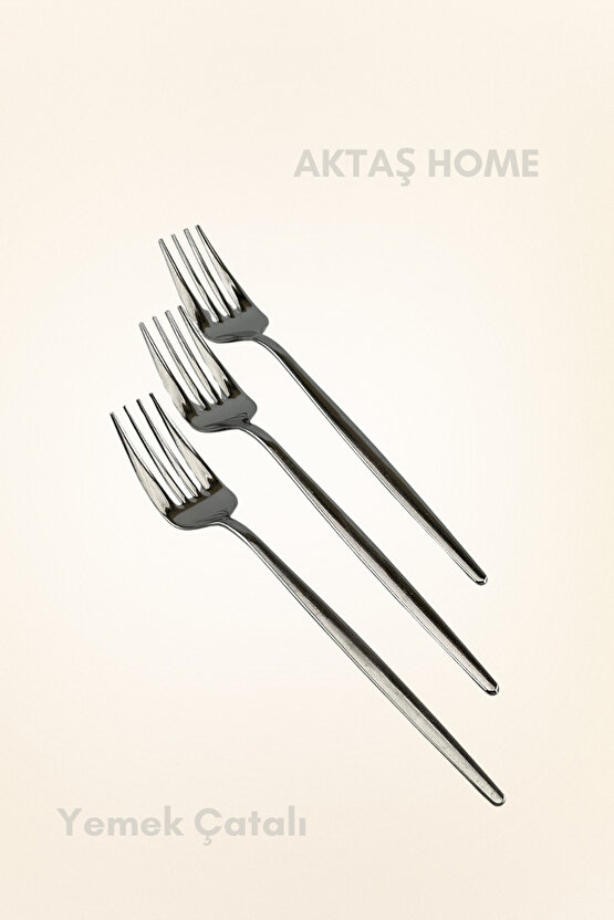 Round Yeni Nesil 6lı Yemek Çatalı Paslanmaz Çelik