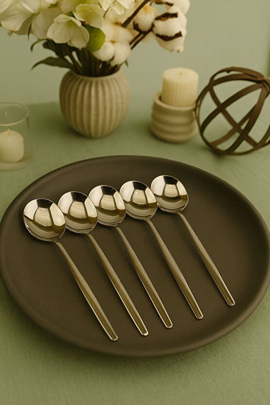 Round Yeni Nesil 6lı Yemek Kaşığı Paslanmaz Çelik