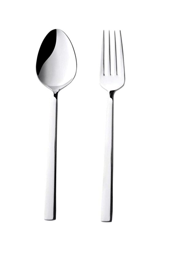 12 Kişilik 24 Parça Yemek Kaşığı Yemek Çatalı Seti Takımı 12li 12 Adet Sade Çubuk Model