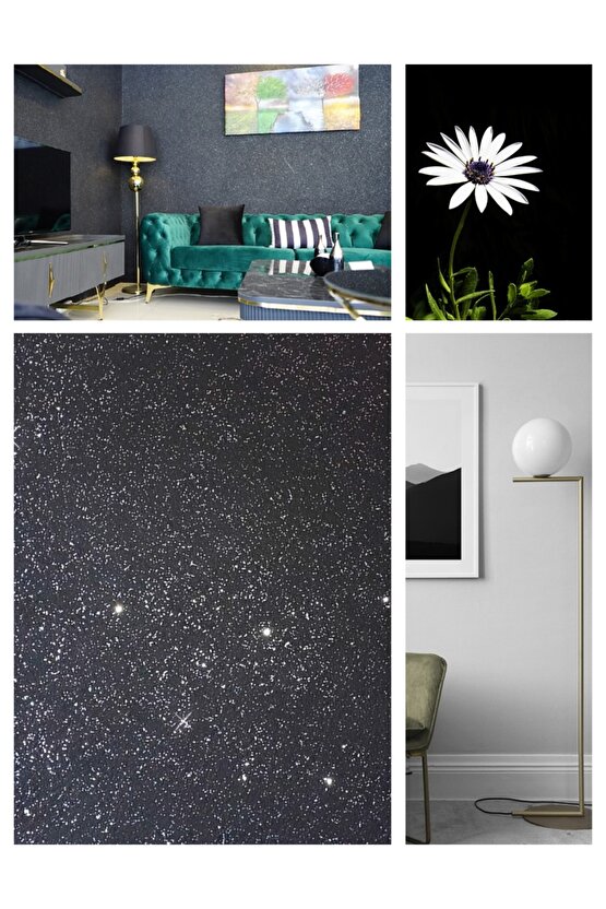 Canlı Ipek Dekoratif Yalıtım Sıvası - Parlak Siyah - Izo-027 - 4 M2