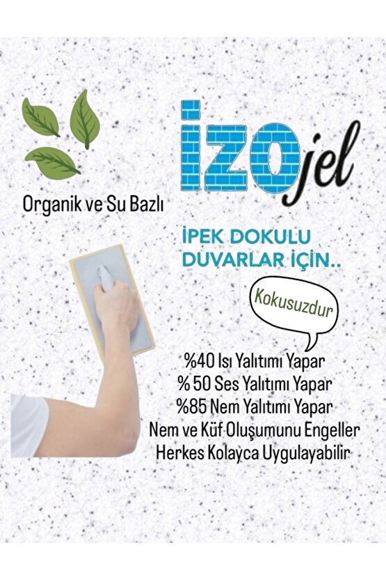 Organik Ipek Sıva - Dekoratif Yalıtım Sıvası - Ses & Isı & Nem Yalıtımı - Izo-047 - 4 M2