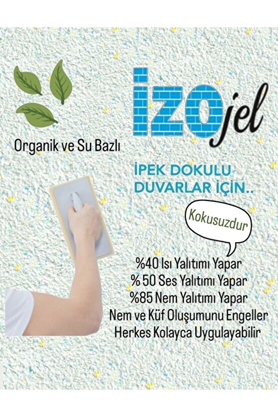 Organik Ipek Sıva - Dekoratif Yalıtım Sıvası - Ses & Isı & Nem Yalıtımı - Izo-023 - 4 M2
