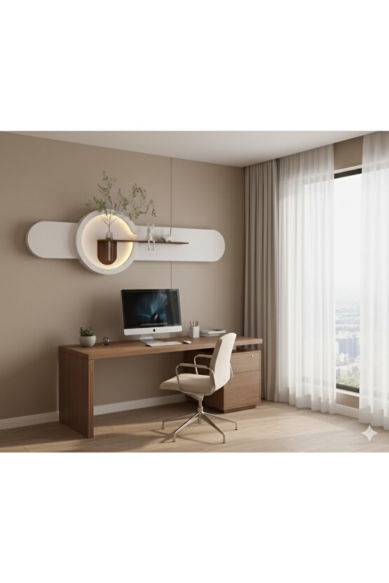 Led’li dekoratif tablo 100x35 cm modern saksılı tablo