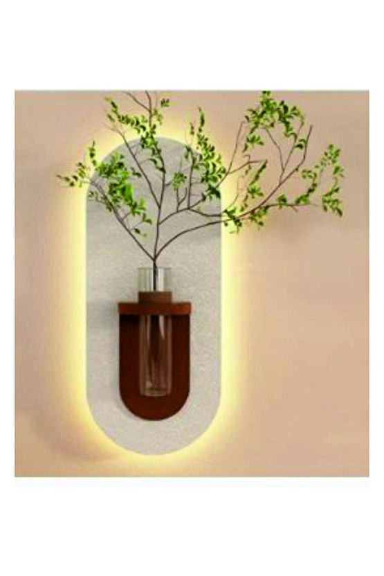 Led’li dekoratif tablo 60x40 modern saksılı tablo