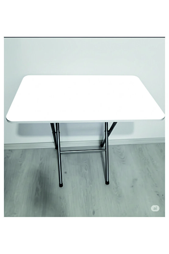 Katlanabilir BEYAZ Mutfak Masası 60x90 Yemek Masası Balkon Masası-çalışma masası BEYAZ