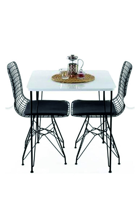 Metal Ayaklı 60x70cm(TEK MASA)Balkon Masası- Çalışma Masası -kafe masası BEYAZ 60X70
