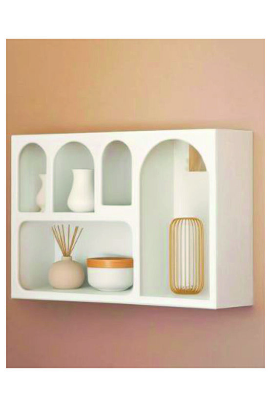 BOHEM TARZI AHŞAP DUVAR RAFI KİTAPLIK (60x40x15)