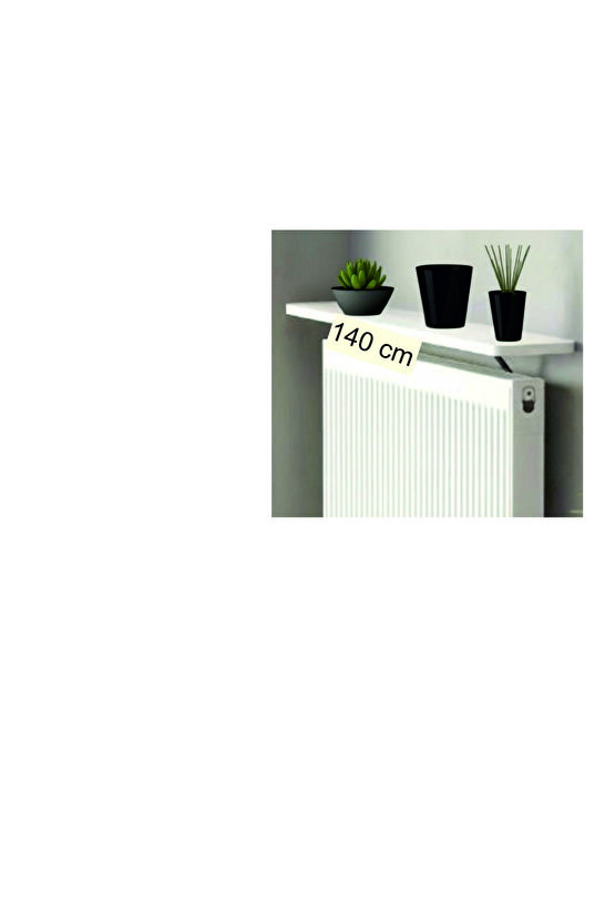 4 KÖŞE OVAL BEYAZ Petek Üstü Raf Dresuar Duvara Montajsız Kalorifer Peteği Üstü Raf 140x18cm