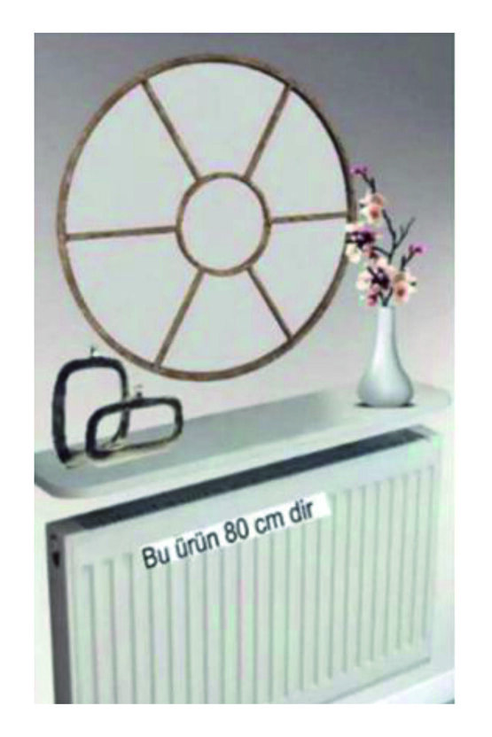 4 KÖŞE OVAL BEYAZ Petek Üstü Raf Dresuar Duvara Montajsız Kalorifer Peteği Üstü Raf 80x18cm