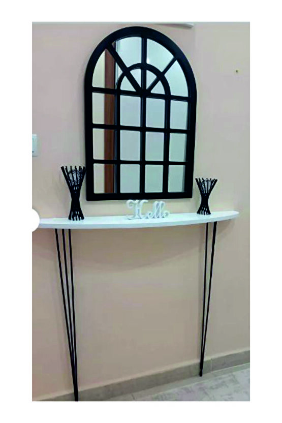 Yarım Ay Oval Kenar Dresuar Beyaz 100cm Siyah AYAK