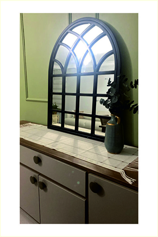 Dekor Pencere Ayna(HİNT PENCERESİ) SİYAH  80*100