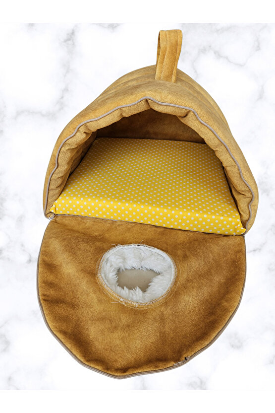 KEDİ PUSETİ-ULTRA LÜKS GOLD KEDİ PUSETİ, KEDİ YATAĞI, KEDİ EVİ