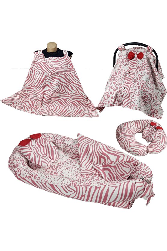 Babynest Puset Örtüsü Ortopedik Puset Minderi Ve Araba Minderi Emzirme Örtüsü 10 Lu Set