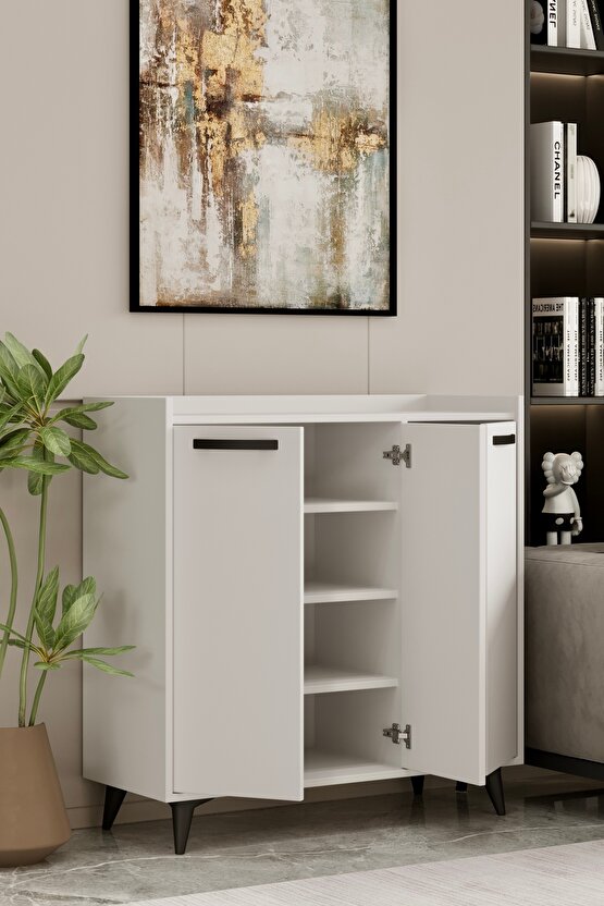 Çok Amaçlı Dolap ve Kahve Köşesi İlora Beyaz