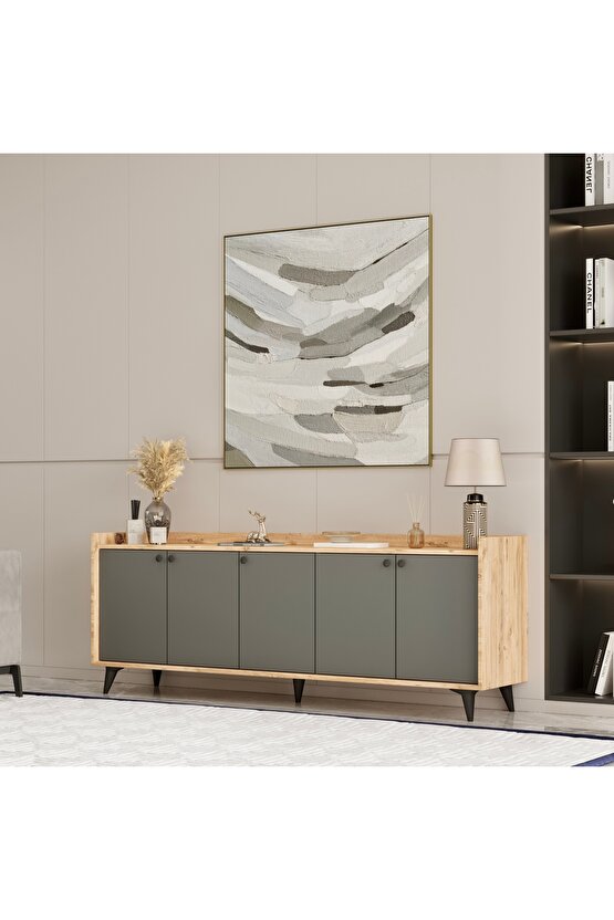 Melori Tv Sehpası, Konsol Atlantikçam Antrasit