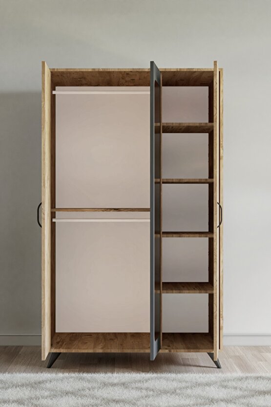 Linea 3 Kapılı Gardırop Atlantikçam-Antrasit