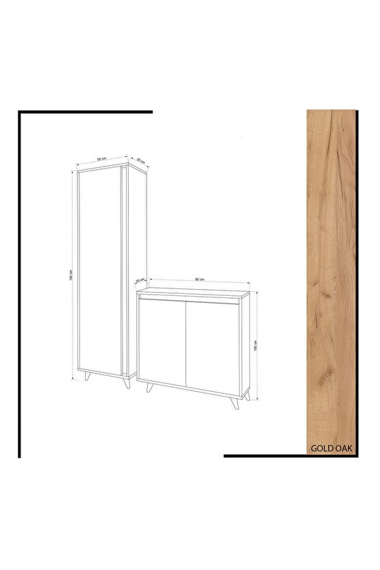 Şimal Aynalı Vestiyer Meşeantrasit