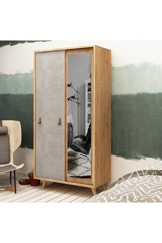 Troya Aynalı Sürgü Gardırop