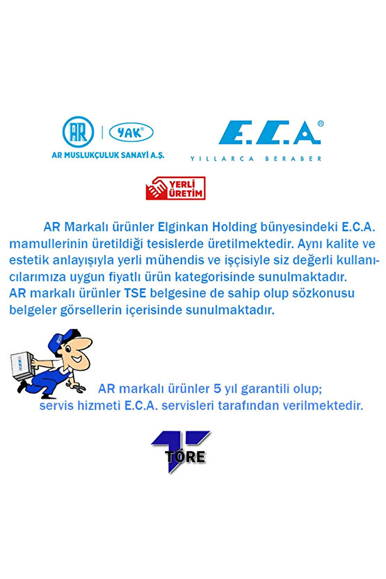 E.c.a Niobe Mutfak Eviye Bataryası Kuğu Model Mutfak Armatür E.c.a 102118098 20 Yıl Garantili