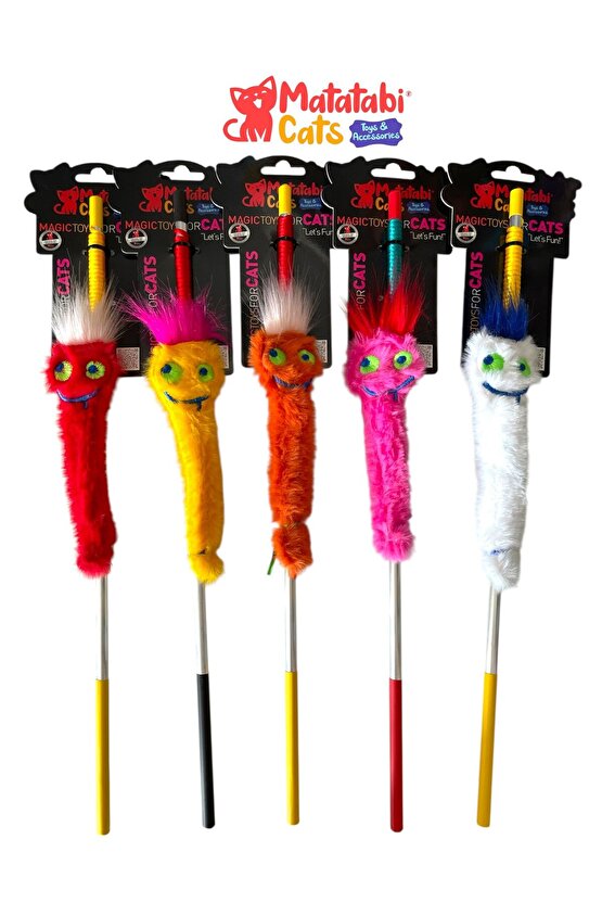 Matatabi Cats ZOBİ Al. saplı kedi oltası(Matatabi,çıngırak,özel hışırtı içerir.özel pelüş kumaş)