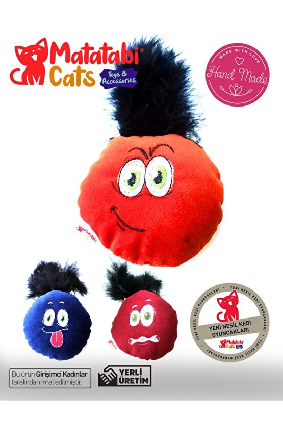 Mino Sesli, Tüylü, Eğlenceli, Kumaş Kedi Oyuncağı Matatabili (KEDİ NANESİOTU İÇERMEZ)