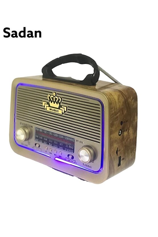Vintage Rt-301 Nostalji Bluetooth Şarjlı Radyo Usb Sd Mp3 Player