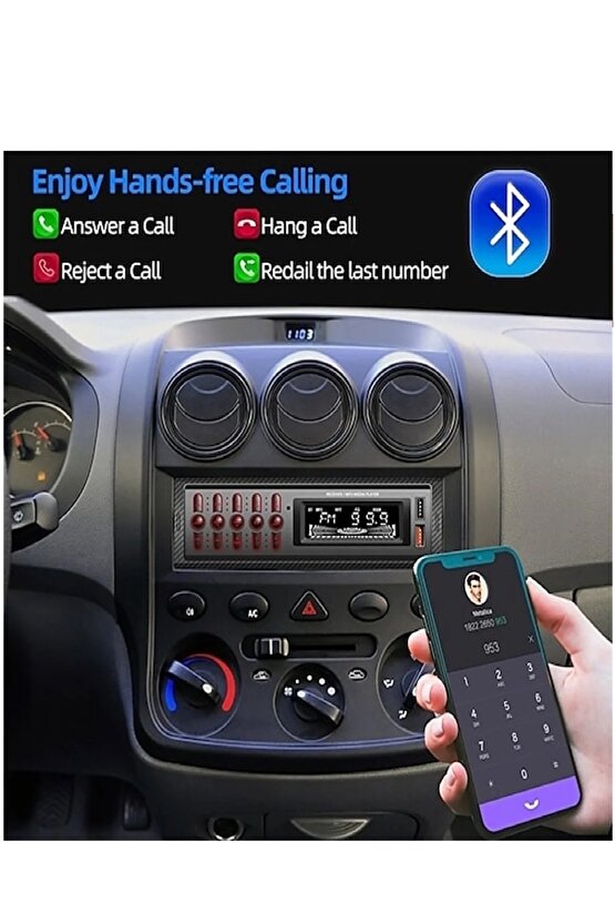 Çift Usb Girişli Bluetooth Oto Teyp Araba Teybi Radyo Sd Aux Amfi Çıkışlı Kumandalı 4x60 watt