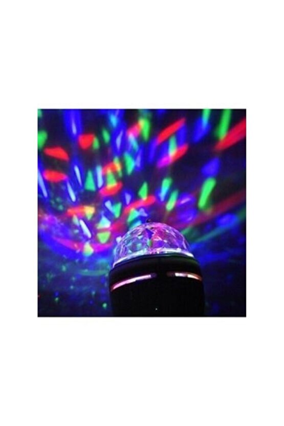 Mb Renkli Disko Ampülü Hareketli 360 Derece Dönen Disco Topu Led Disko Dönen Ampul