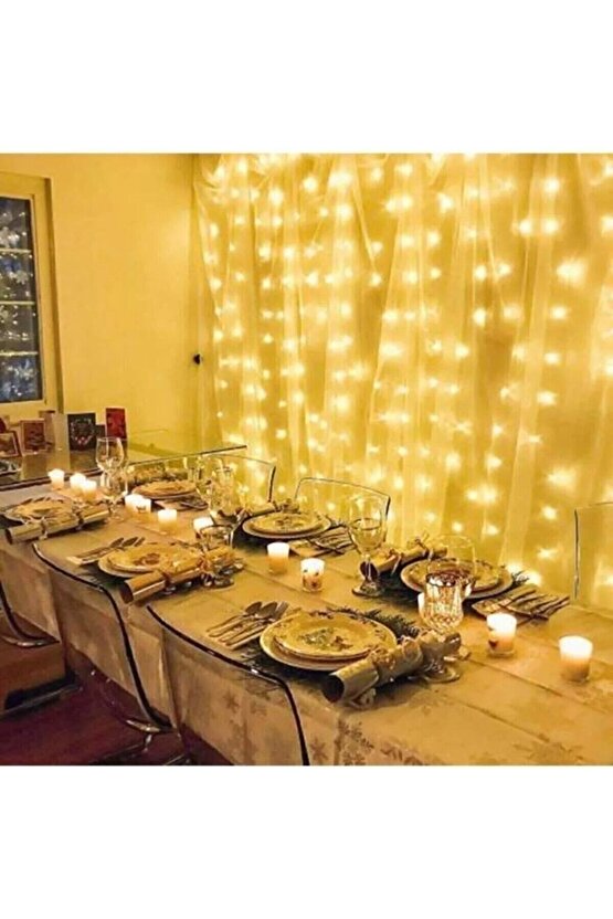 Led Kumandalı 8 Ayrı Moda Sahip 3mx3m ( 300 Cm X 300 Cm ) Perde Led Peri Led