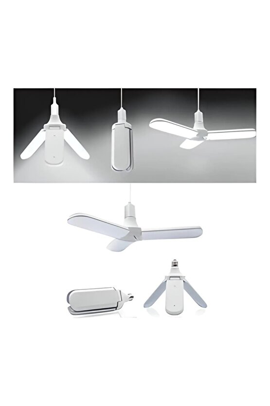 Pervane Şeklinde Katlanabilir-açısı Ayarlanabilir 45w Beyaz Led Ampul