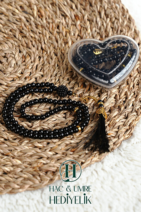 Hediyelik Tesbih | 99lu İnci Tesbih Vav İmameli Püsküllü Kalp Kutulu | Hac Umre Gün Davet Hediyesi