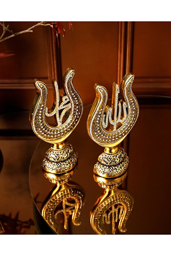 Biblo Hediye Seti Gold Dekorasyon Lüks Aksesuar Hediyelik Obje Lale Esmaülhüsna Allah Muhammed Süs