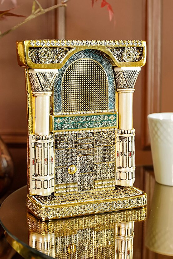 Lüks Gold Biblo Hediyelik Dekoratif Obje Dini Islami Manevi Hediye Aksesuar Ravzayı Mutahhara Süs