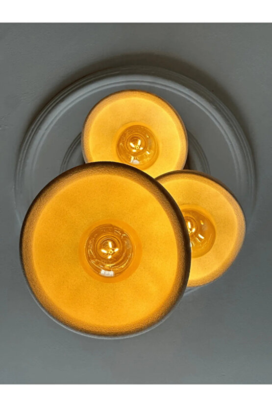 Beton İskandinav &Bohem Tarz 3’lü Sarkıt Avize -Profesyonel Tasarım,Gün Işığı Ampul İçerir