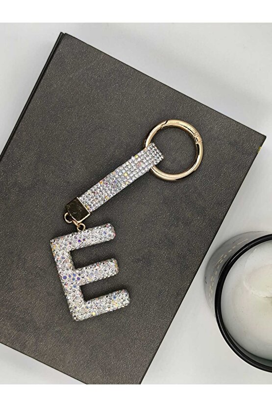 Zirkon Taşlı Charmlı Harf Anahtarlık