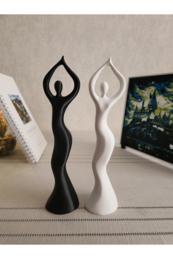 1 Adet Dans Eden Kadın Heykel Takımı Iskandinav Tarzı Biblo Heykel Figür Plastik- MotorFigürShop