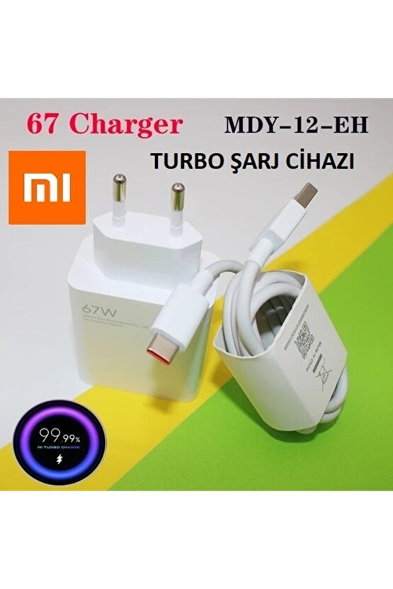 Day Xiaomi Mi 10 Pro 67 Watt Orjinal Turbo Şarj Cihazı Redmi Mi 6a Type-c Data Kablo + Myd-12-eh