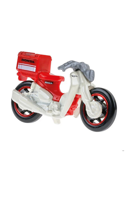 164 Ölçek Tekli Regular Arabalar HKG43 Hw Moto  Honda Super Cub Custom Kırmızı