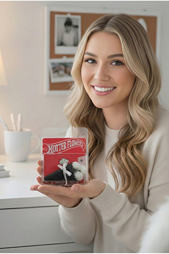 Minik Buket Tasarım Beyaz Gül Buketi Sevgiliye Özel Hediye Koleksiyonluk