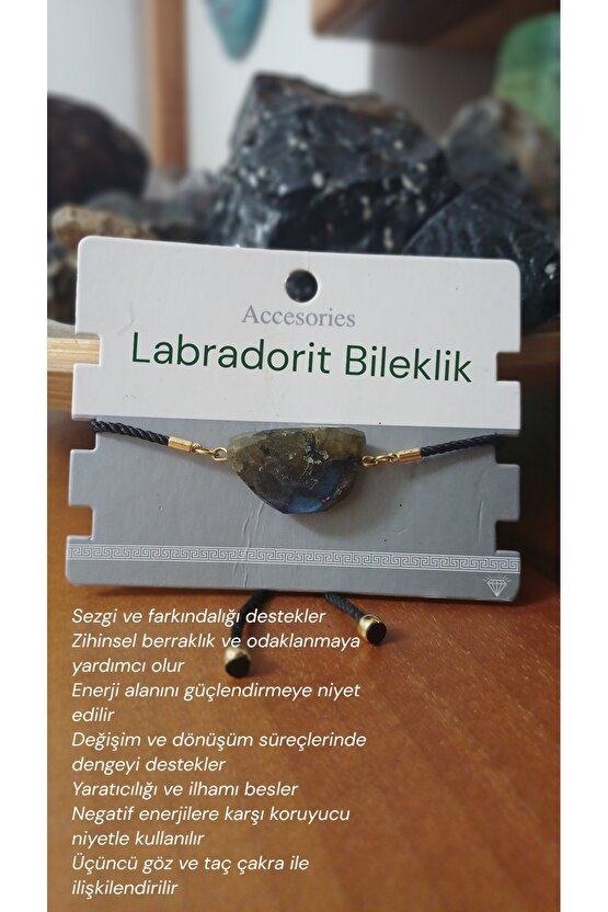 Doğal Taş Labradorit İp Bieklik
