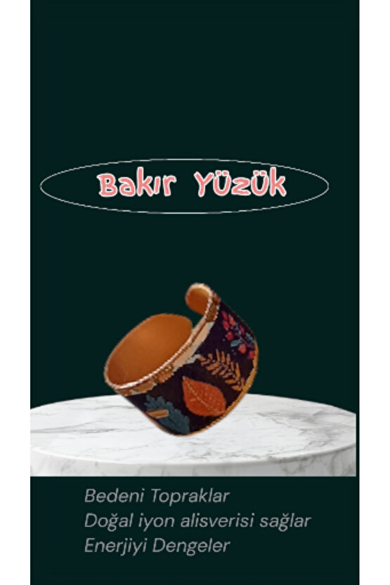 Bakir Yüzük Desenli Genislik 12mm Kalınlık 1mm