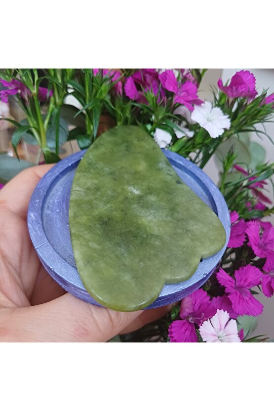 Doğal Taş Yeşim Tası Gua Sha Masaj Tası