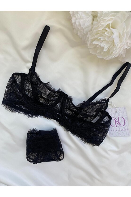 Dantel Balenli Sütyen Tanga Takım