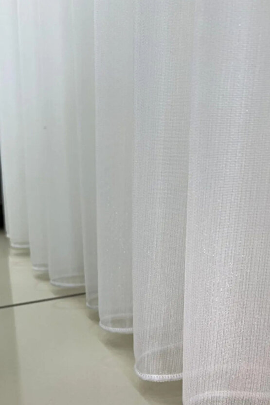 Brillant Gumus Simli Bambu Tul Perde 13 Sık Pileli Vıdeolu Gulsemperdeonlıne